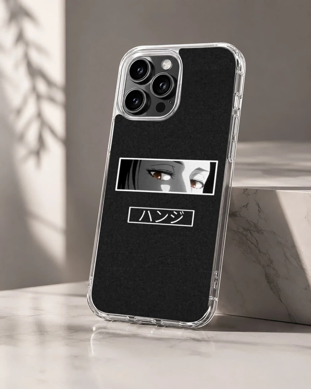 Anime Faces phone cover featuring minimal typography design